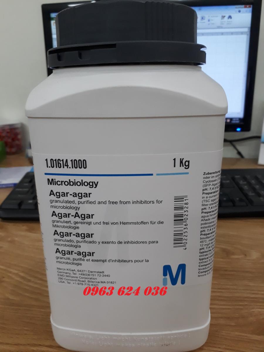 Môi trường vi sinh Agar-Agar granulated, purified and free from inhibitors for microbiology, CAS 9002-18-0